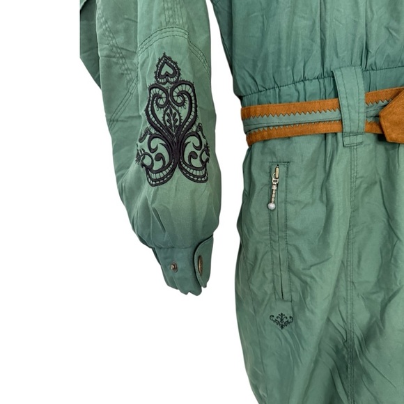 Vintage Obermeyer Women’s Ski Suit 12 Green One Piece Y2K Snow Snowsuit - Picture 4 of 7